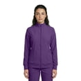 thumbnail image 2 of Natural Uniforms Women’s Zip-Front Warm-Up Jacket – 4-Way Stretch, Moisture-Wicking, Contemporary Fit–Medical Scrubs Jacket (Eggplant, 2X-Large), 2 of 7
