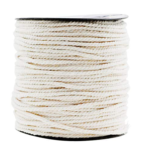 Cotton String for Macrame Plant Hangers 3 Strands Twisted Cotton Cord Macrame Yarn SUNTQ Macramé Cord 2mm x 327 yards Wall Hanging Decor Colored Natural Macrame Cotton Rope