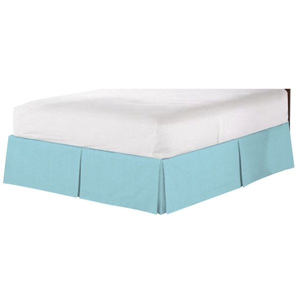 Premier 1800 Collection Solid Bed Skirt Dust Ruffle, Twin, Aqua Light