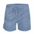 thumbnail image 4 of Dealovy Womens Wide Leg Shorts High Waisted Drawstring Lightweight Cozy Solid Color Shorts with Pockets, 4 of 6