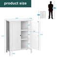 thumbnail image 5 of Ktaxon Bathroom Floor Cabinet Storage with 2 Doors and Adjustable Shelves, White Finish, 5 of 17