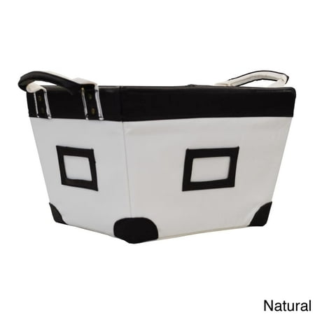 - Yu Shan Small Decorative Canvas Storage Basket with At-a-glance Label Holders