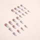thumbnail image 2 of 24pcs Short Nails White Pink Ombre Stick On Nails Press On Nails with Glitter Sequins Removable Adhesive Nails False Nails Acrylic Full Cover Nails Wo, 2 of 5