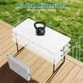 thumbnail image 2 of 4ft Folding Table, Fold-in-Half Plastic Table, Heavy-Duty Portable Utility Table with Adjustable Height Steel Legs & Carry Handle for Party, Camping, Picnic, Indoor Outdoor Use (White), 2 of 8