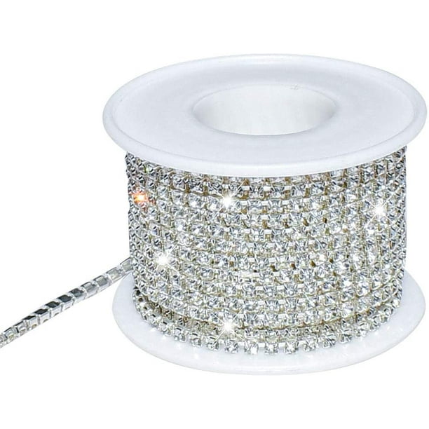  1 Roll 10 Yards 3MM Crystal Rhinestone Close Chain