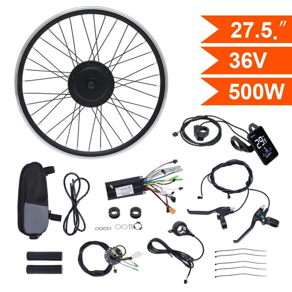ToppiJoy 500W 36V Front Wheel  Motor Electric Bike Conversion Kit for Kinds of Bicycles 27.5" Front Wheel Ebike Dual Mode Controller Electric Bicycle Wheel Kit