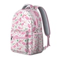 thumbnail image 2 of "Flamingo Print Backpack Gift - Waterproof 15 Inch Laptop Bag, Spacious School Bookbag for College Students", 2 of 6