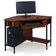 thumbnail image 6 of Leick Home 11230 Ironcraft Corner Writing/Computer Rustic Desk with Drawer and Shelf, Mission Oak and Black, 6 of 19