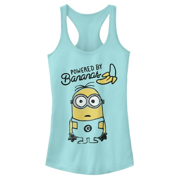 Junior's Despicable Me Minion Powered By  Racerback Tank Top Cancun 2X Large