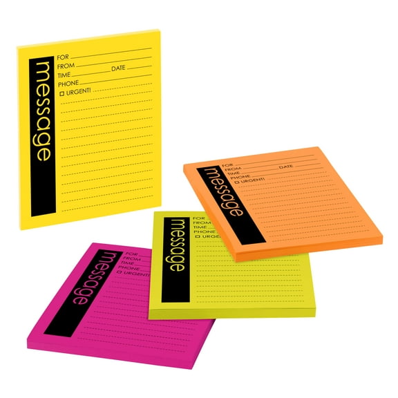 Self-Stick Message Pad, 3 7/8 X 4 7/8, Rio De Janeiro Colors, 50-Sheet, 4/pack | Bundle of 5 Packs