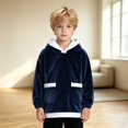 thumbnail image 5 of WhouRiu Boys Girls Solid Color Fuzzy Hoodie Kids Unisex Long Sleeve Hooded Pullover With Pockets Autumn Winter Cozy Warm Soft Sweatshirts,12-13 Years, 5 of 9