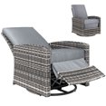 thumbnail image 2 of Outsunny Reclining Rattan 360° Swivel Chair Patio Cushioned Recliner, 2 of 9