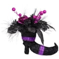 thumbnail image 5 of Northlight Witch's Boot with Glittered Foliage Halloween Decoration - 12" - Black and Purple, 5 of 9