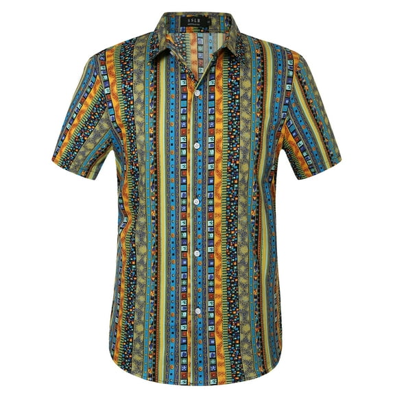 SSLR Mens Hawaiian Shirt Casual Button Down Shirts Short Sleeve Summer Beach Shirts