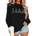 thumbnail image 2 of Fiaer Ladies Sweatshirts Christmas Tree Crew Neck Pullover Long Sleeve Baggy Plus Size Fashion Xmas Tops Black L, 2 of 6
