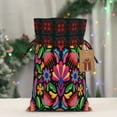 thumbnail image 5 of Rocae Colorful Floral Embroidery Mexican Print Christmas Drawstring Linen Gift Bag with Drawstrings Treat Bag Goody Present Bags for Christmas Party Favor, 5 of 8