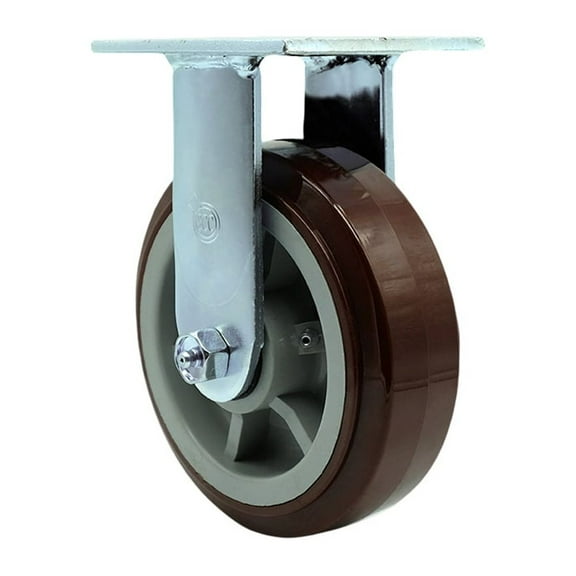 6 Inch Stainless Steel Polyurethane Wheel Rigid Caster with Roller Bearing SCC