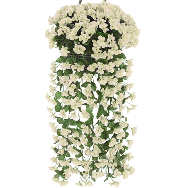 Artificial Violet Hanging Flower Bundle Garden Wall Fence Decorative Fake Flower