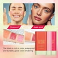 thumbnail image 5 of ZHAOCHENG Rubor en barra multiusos para maquillaje: humectante con color resistente al agua para ojos, labios y mejillas en un tono rosa tímido, 5 of 5