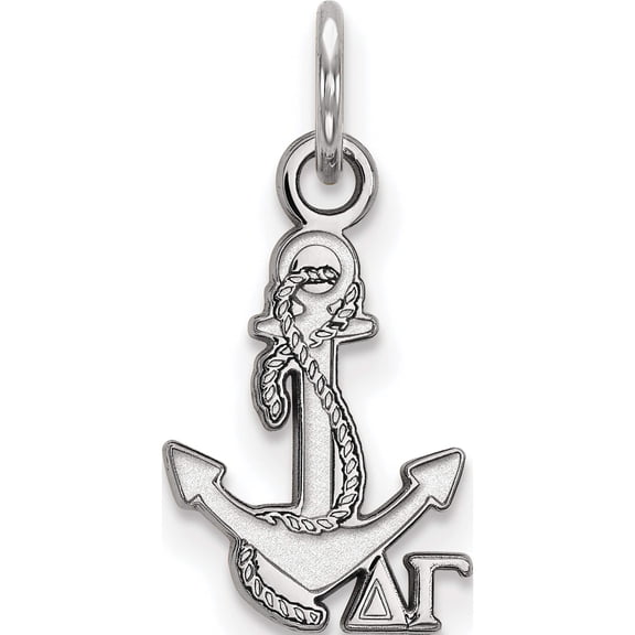 Sterling Silver Rh-Plated Logoart Delta Gamma Xs Pendant (18 X 9) Made In United States ss034dg