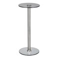 thumbnail image 1 of Mesa de bebidas con diseño de vidrio con parte superior y extremo alto, redonda, gris oscuro, 1 of 6