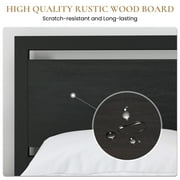 Sha Cerlin Black Full Size Heavy Duty Metal Platform Bed Frame with Wooden Headboard & Footboard, Adult