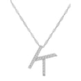 thumbnail image 4 of Amanda Rose Collection 14K White  Gold Diamond "K" Initial Pendant, 16" Necklace, 4 of 4