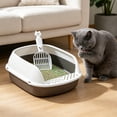 thumbnail image 4 of Semi-Enclosed Cat Litter Box with Sifting Scoop, Splash-Proof Kitten Litter Pan, Durable Plastic Pet Toilet for Small Cats and Kittens, 4 of 6