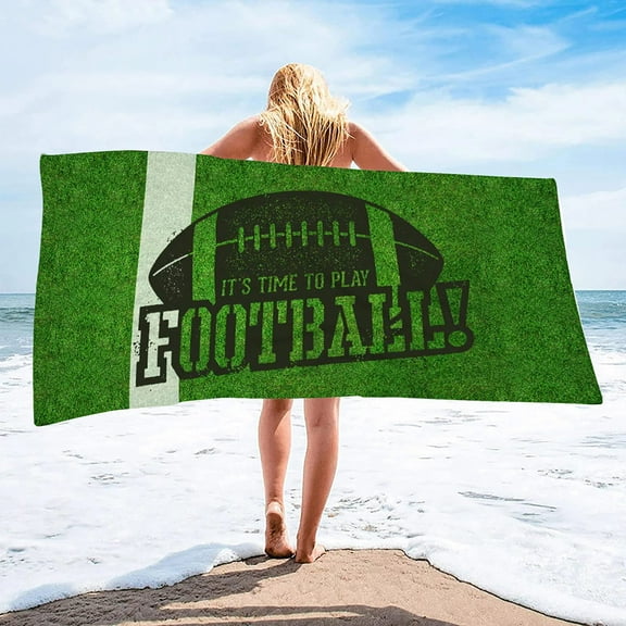 LACKUST Football-Themed Beach Towel, Quick-Dry & Sand-Proof, 70x150cm