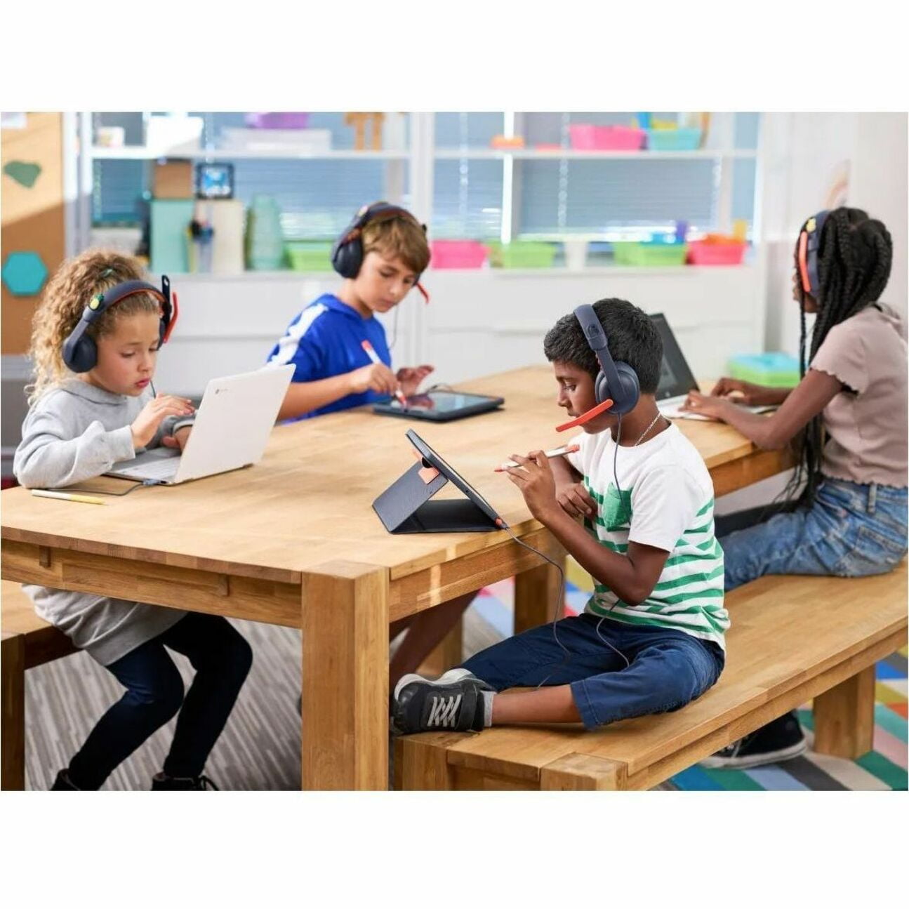 Logitech Zone Learn USB-A Stereo Computer Headset Blue/Orange (981-001378)