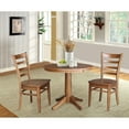 thumbnail image 4 of 36" Round Solid Wood Extension Dining Table with 2 Chairs in Distressed Oak by International Concepts, 4 of 4