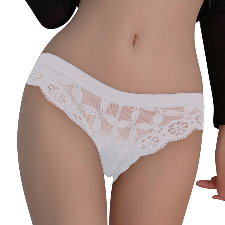 Women's Lace Seamless Comfort Panty Plus Size Sexy Stretch High Leg  Underwear Soft Lingerie Tanga White 3XL