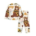 thumbnail image 2 of Rateoe Cute Bee Honey Jar Hive Bear Pattern Womens Pajamas Set Long Sleeve Sleepwear Button Down Nightwear Soft Cotton Pj Lounge Sets, 2 of 9