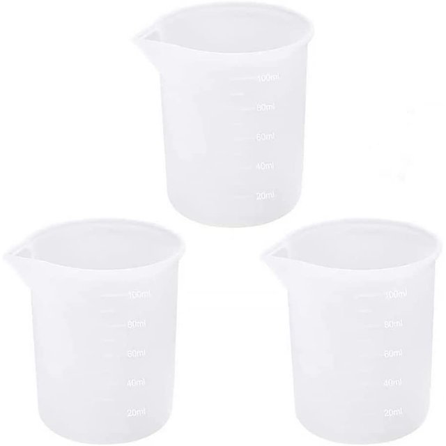 3 vasos de silicona para resina, vasos medidores de silicona, vaso medidor de 100 ml, escala precisa, vasos graduados transparentes, vasos mezcladores antiadherentes para moldes de fundición (tran,11 Feliz Sencillez