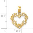 thumbnail image 3 of Collier Pendentif Cœur Fleur en Or Jaune 14k Amour, 3 of 7