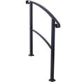 thumbnail image 5 of Handrails for Outdoor Steps, Fit 2 or 3 Steps Outdoor Stair Railing, Picket#2 Wrought Iron Handrail, Flexible Porch Railing, Black Transitional Handrails for Concrete Steps or Wooden Stairs, 5 of 11