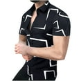 thumbnail image 2 of EGNMCR Chemise Multicolore Décontractée à Manches Courtes pour Homme avec Col à Revers et Boutons Imprimés, 2 of 3