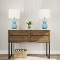 thumbnail image 4 of Lavish Home Ceramic Bedside Lamps (Set of 2) - Table Lamps for Bedroom or Living Room (Blue), 4 of 6