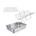 thumbnail image 4 of Plato para asar barbacoa, bandeja para comida con 2 estantes, utensilios de cocina, sartén antiadherente para parrilla, sartén para asar, Camping,, 4 of 9