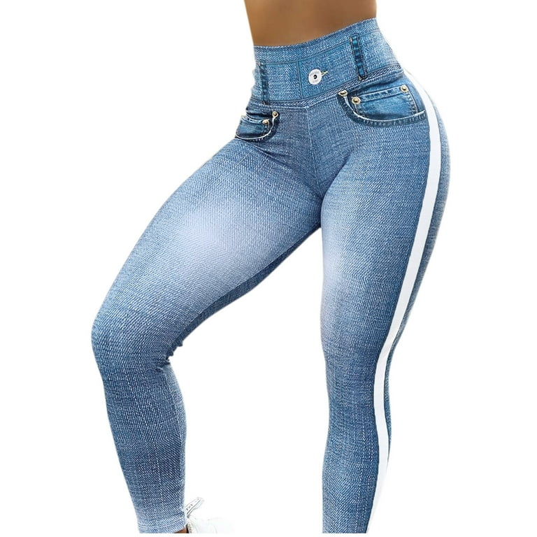 Buy FITWINGS Women's Denim Jeans I High Rise Skinny Fit Ankle Length with  Elastic Waistband I Regular Fit Stretchable Pants I Comfortable and Stylish  I for Casual Home Office Workwear - Blue