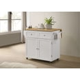 thumbnail image 2 of Jalen 3-door Mobile Kitchen Cart Natural Brown and White, 2 of 12