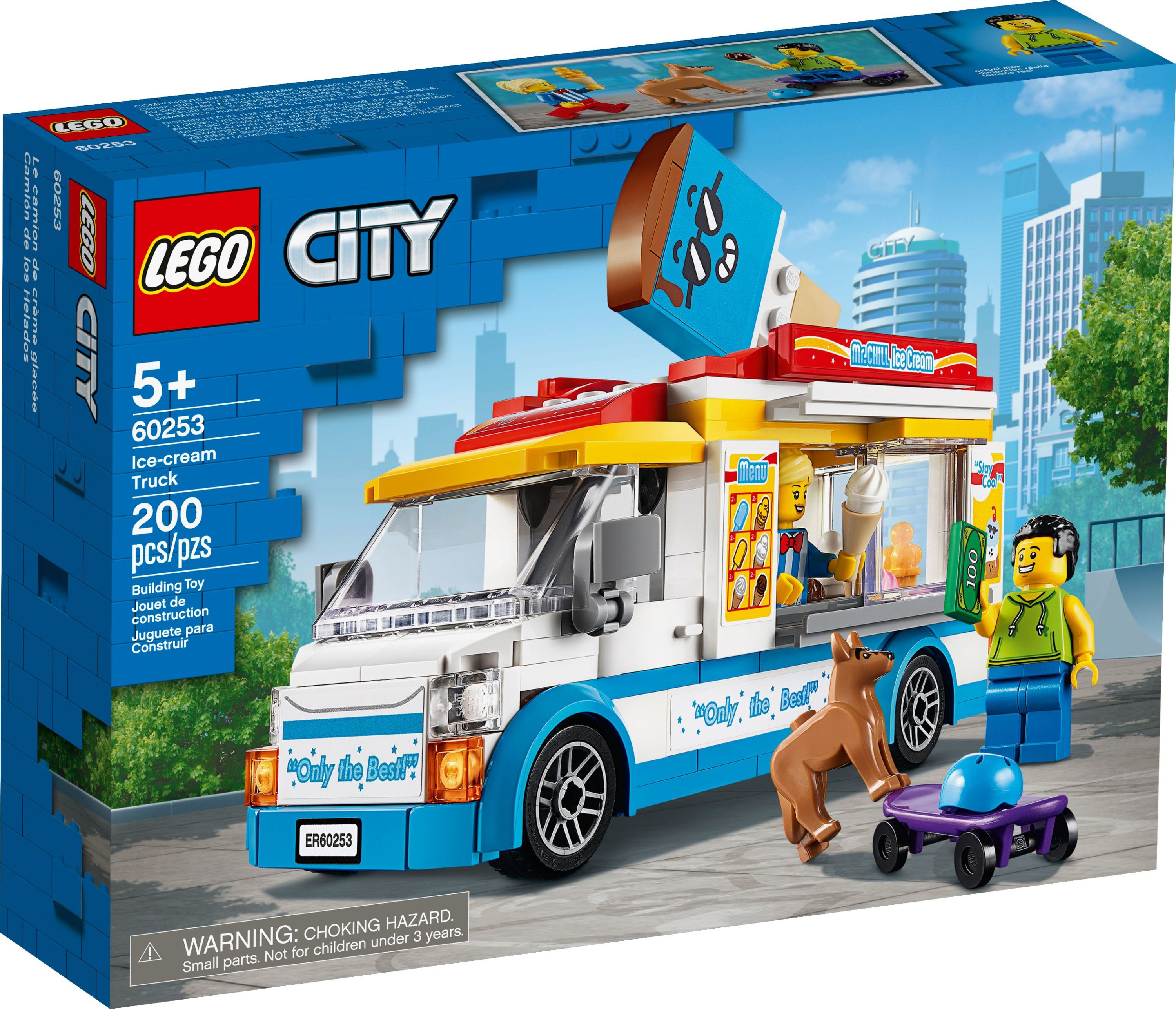 LEGO City Ice Cream Truck Van 60253 Building Toy Set - Featuring Skater Minifigures, Skateboard, and Dog Figure, Fun Gift Idea for Boys, Girls, and Kids Ages 5+ - image 3 of 10