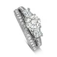 thumbnail image 2 of 2 Carat Round and Princess Diamond Wedding Ring Set in White Gold, 2 of 4
