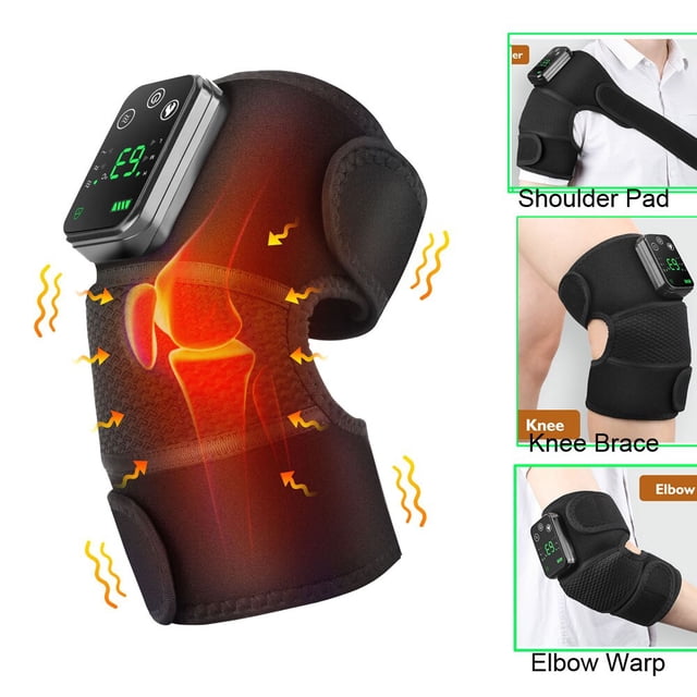 Instrumento de masaJe de rodilla con caleFacción eléctrica, vibrador, almohadilla de rodilla, Fisioterapia de articulaciones para la artritis, alivio del dolor, artritis de codo y pierna