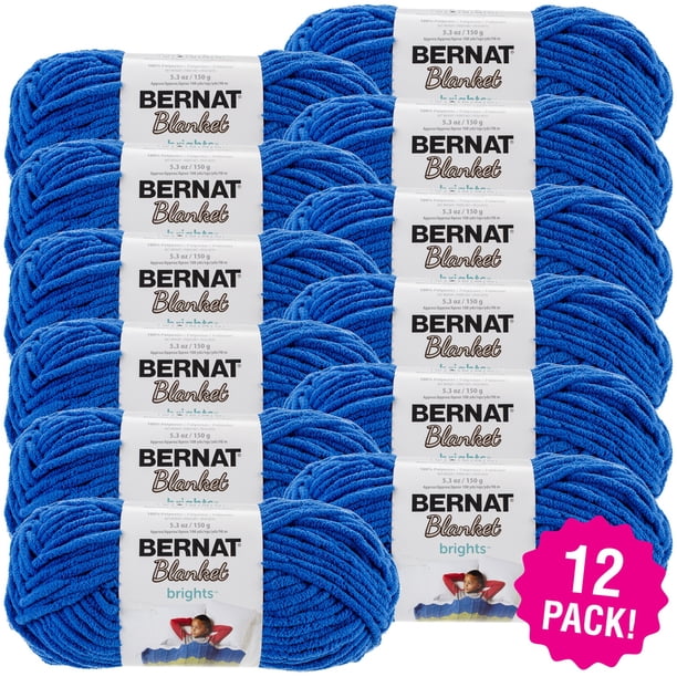 Bernat Blanket Brights Yarn Royal Blue, Multipack of 12
