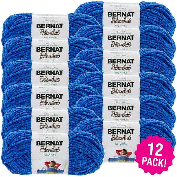 Bernat Blanket Brights Yarn - Royal Blue, Multipack of 12 ...