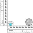 thumbnail image 5 of Gem Stone King 925 Sterling Silver Green Turquoise and White Created Sapphire Engagement Ring for Women | 2.10 Cttw | Cushion 8MM | Gemstone Birthstone | Size 5, 5 of 6