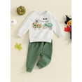 thumbnail image 6 of Aojekbee Baby Boy Halloween Outfits Long Sleeve Pumpkin Tractor Print Sweatshirt + Trousers Set Toddler Fall Clothes, 6 of 10