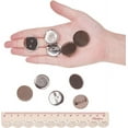 thumbnail image 3 of 1Box 10 pcs 2 Styles 25mm Iron Brooch Clasps Pin Disk Base Pad Bezel Blank Cabochon Trays Backs Bar for Badge Corsage Name Tags Jewelry Craft Making Antique Bronze/Platinum, 3 of 8