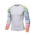 thumbnail image 1 of DPOIS Men Print Long Sleeve Rash Guard Shirts UPF 50+ UV Sun Protection Quick Dry Surfing Diving Top, 1 of 3